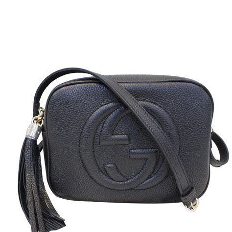 gucci black pebble elather purse|gucci crossbody bag.